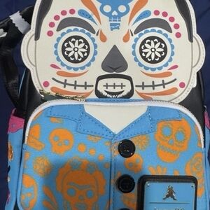 Loungefly Blue & Orange Day of the Dead Mini Backpack